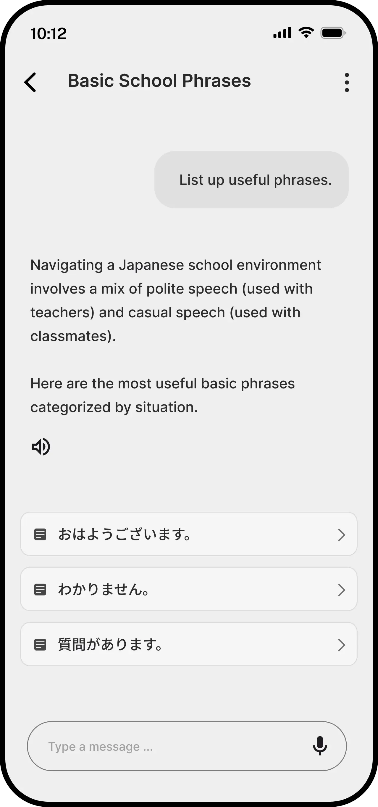 Kotrin role play with an AI conversation partner